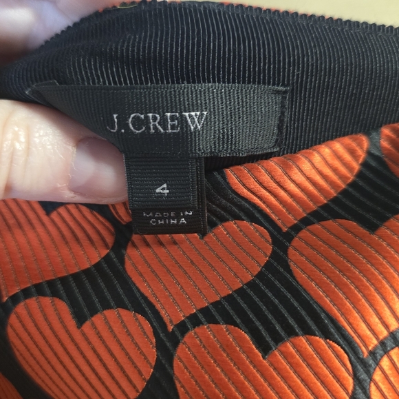 J. Crew Heart Patterned Skirt Size 4 - Picture 4 of 5